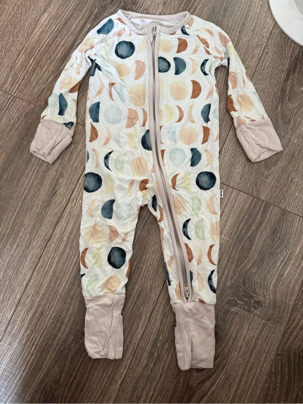 Little Sleepies Moon Phase Zipper Bamboo Convertible 3-6 Months